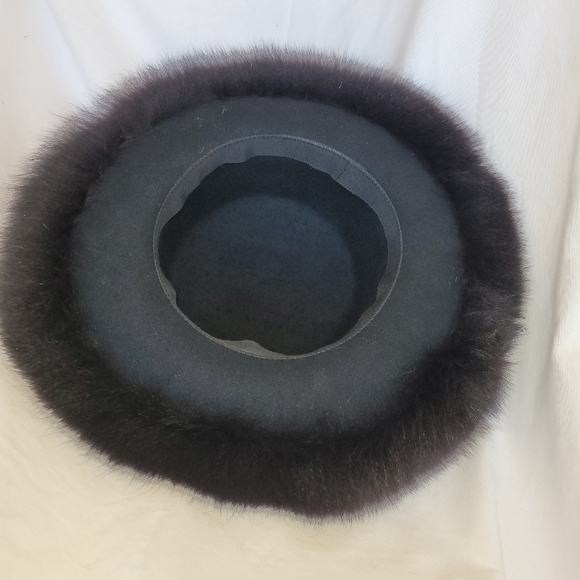 Faux fur felt hat winter black - Picture 3 of 4